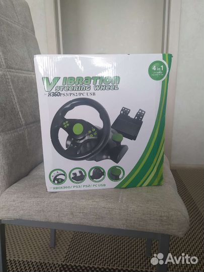 Игровой руль 4 в 1 пк/xbox360/PS2/PS3