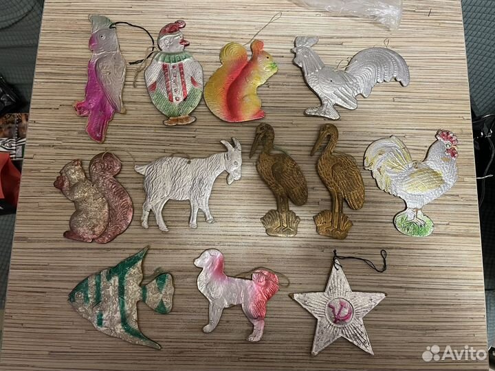 Елочные игрушки СССР картонные
