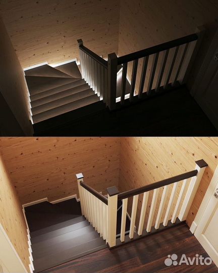 Лестница на металлокаркасе под ключ