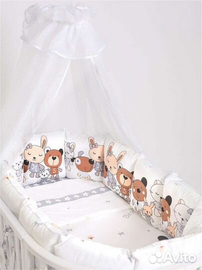 Набор бортиков в кроватку 23 предмета