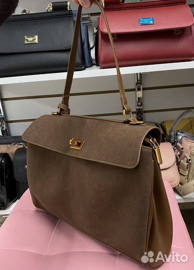 Сумка женская замшевая коричневая