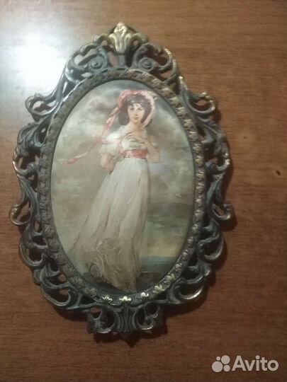 Шелкография в бронзовой рамке