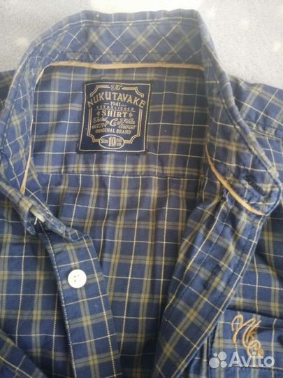 Рубашка детская для мальчика в клетку на 10 лет