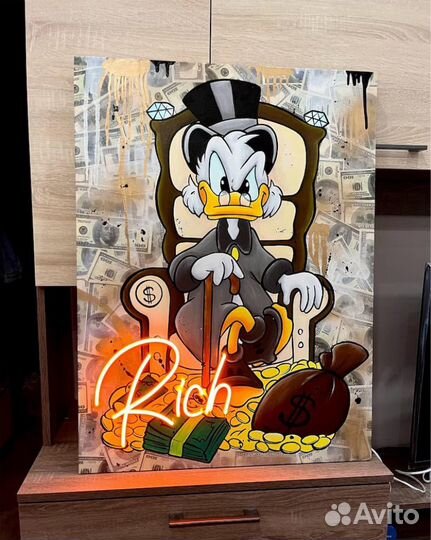 Картина скрудж макдак с подсветкой