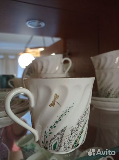 Сервиз/Кофейные/чайные пары СССР. Кост. фарфор лфз