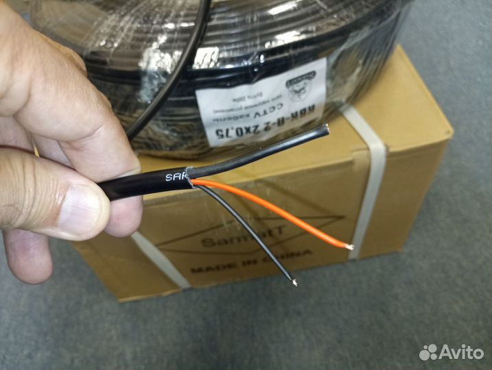 Кабель камер комб.(вид+пит) квк 2х0,75 полбух 100м