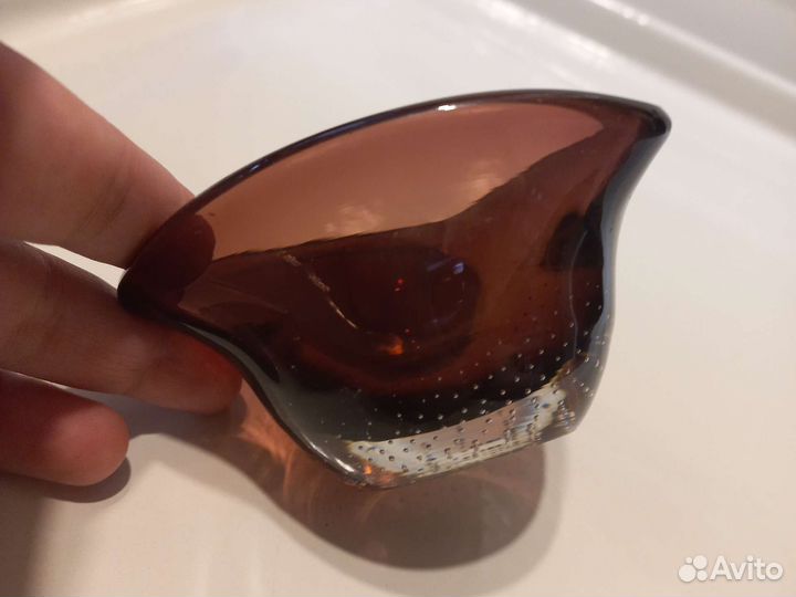 Винтажная пепельница СССР из цветного стекла