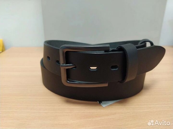 Мужской ремень из натуральной кожи. Джинсовый