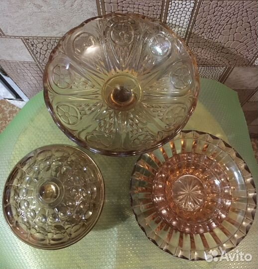 Посуда из карамельного стекла СССР