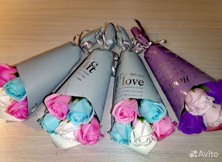 Букет из 5 мыльных роз