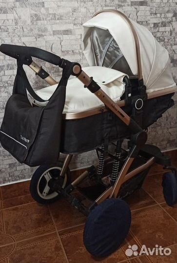 Коляска 2 в 1 belecoo x6 цветБелая экокожа бронь