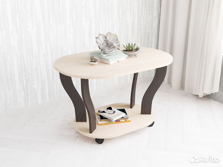 Стол овальный на колесиках