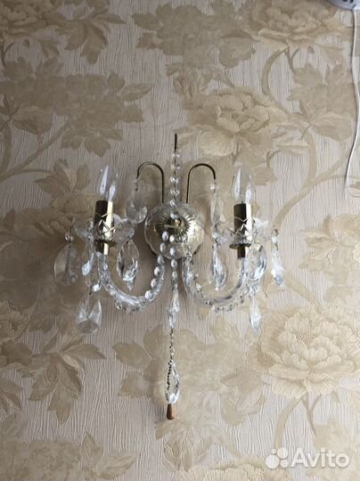 Чешские хрустальные бра 2 штуки