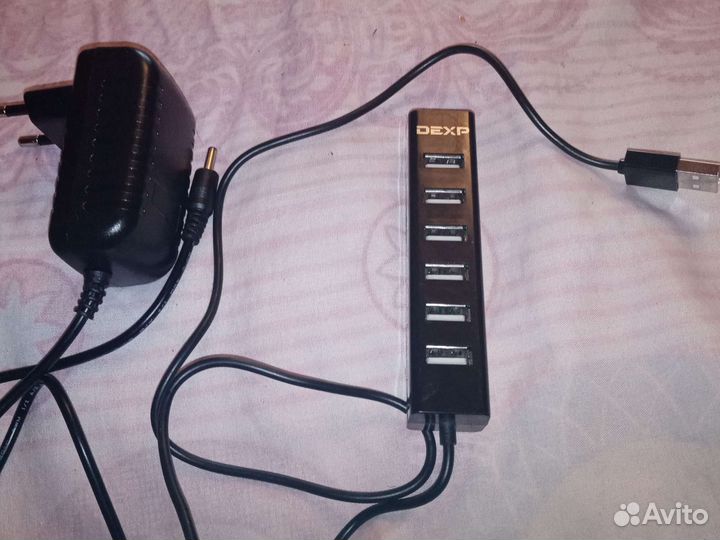 Компактный внешний юсб разветвитель dexp вт7-01