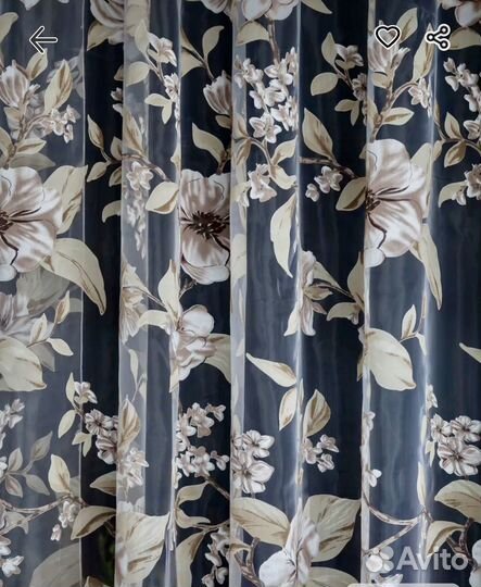 Тюль новый деворе 4;5;6 метров хлопковые цветы