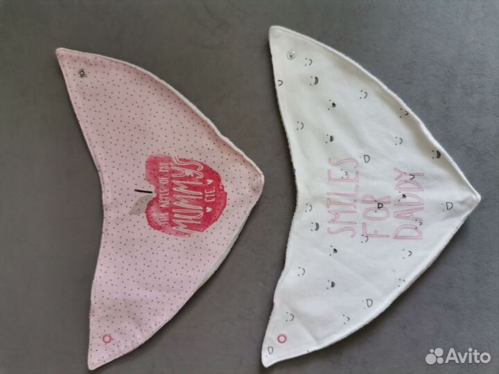 Слюнявчики непромокаемые на кнопке 5 шт