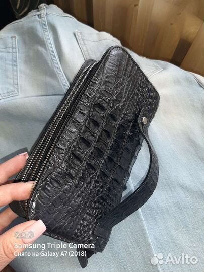 Мужской клатч из крокодиловой нат.кожи