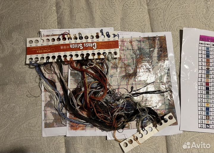 Остатки от наборов для вышивания разные