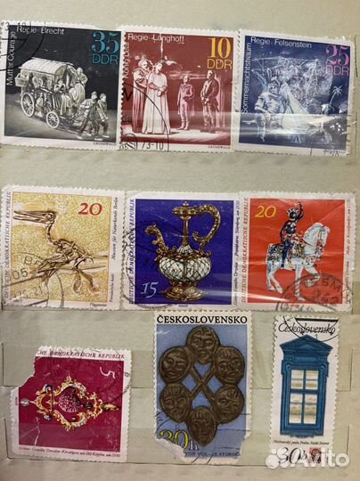 Марки почтовые разных стран в книге