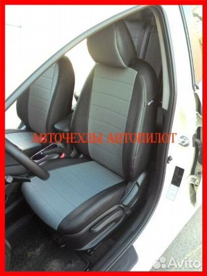 Чехлы Автопилот Kia Cerato 4 из экокожи чёрно-сер