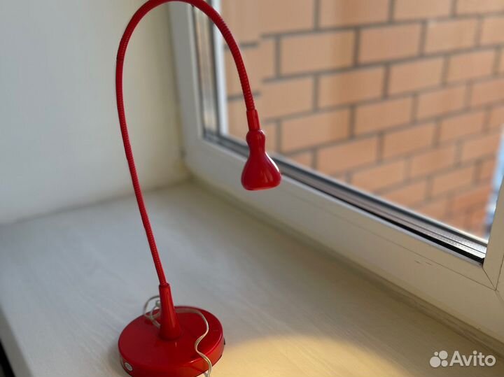 Настольная лампа Икея led красная