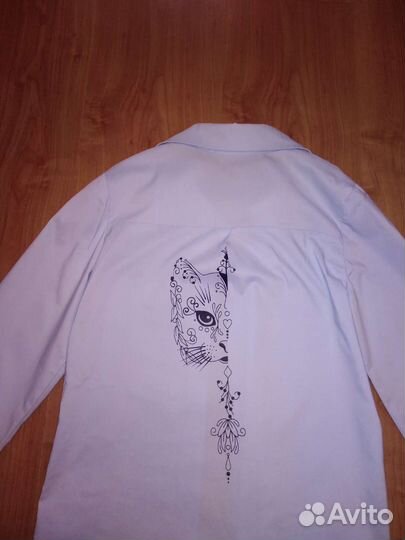 Рубашка голубая девочке