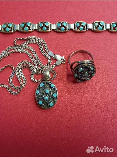 Комплект серебро горячая эмаль