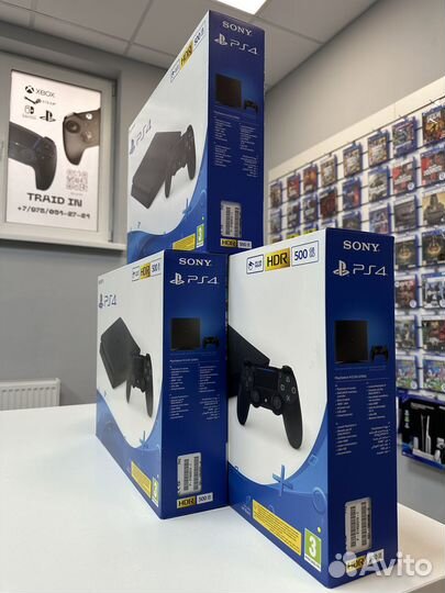 Sony PlayStation 4 Slim 500gb (новая) + 50 игр
