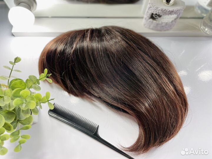 Парик женский каре каштановый