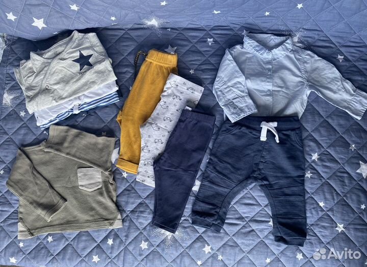 Пакет вещей 62р и 68р + простыня (новая) + грелка