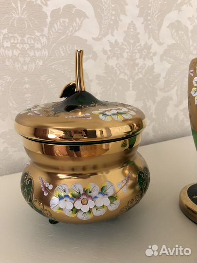 Ваза, конфетница богемия чехия оригинал 90-х