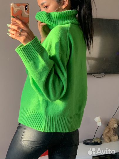 Свитер новый H&M оверсайз зелёный