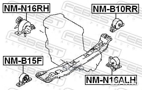 Подушка двигателя задняя NM-B10RR Febest