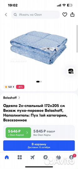 Пуховое одеяло belashoff 2