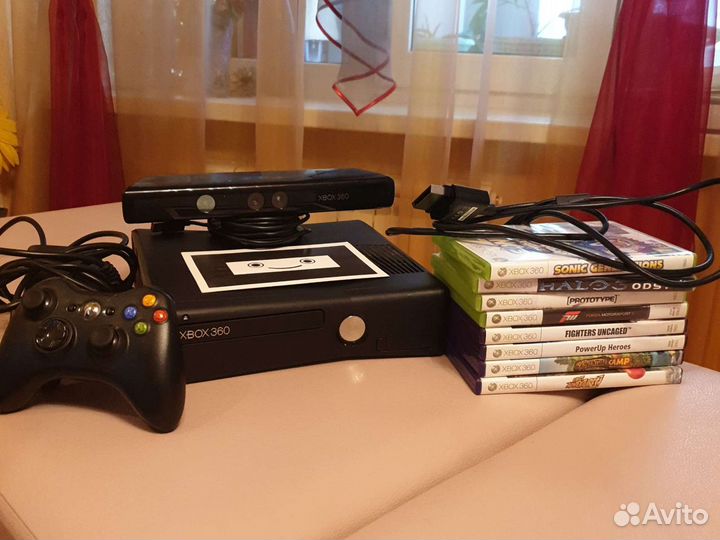 Xbox 360+kineсt+джостик (нераб), 8игр