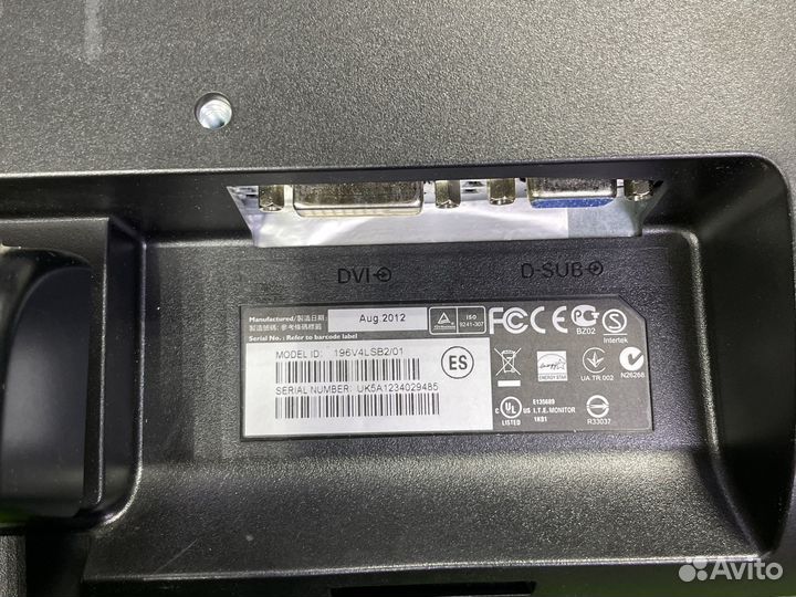 Монитор 18.5” Philips 196V4L, 1366x768, 75 Гц, TN