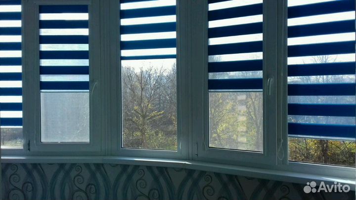 Жалюзи,кассетные, рулонные шторы зебра