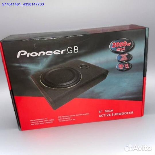 Новый активный сабуфер Pioneer 801A 2000W 20x13 см