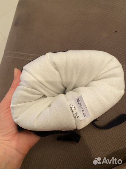 Шапка зимняя новая вязаная с помпоном, на флисе