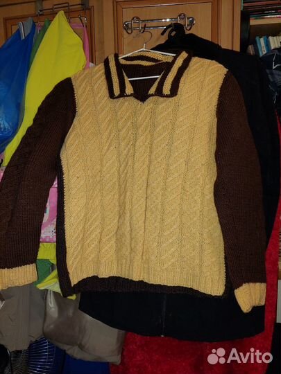 Кофта теплая ручная вязка