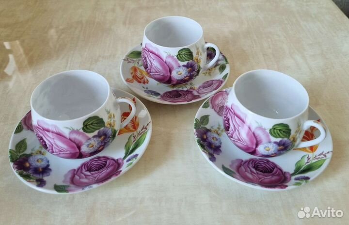 Кофейный сервиз фарфоровый новый