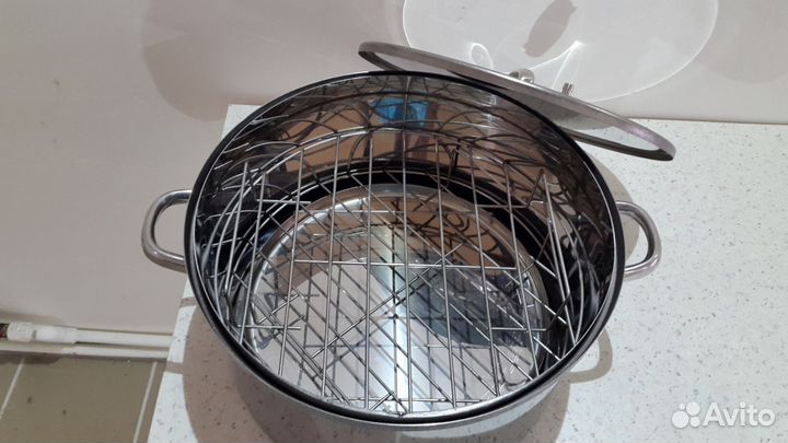 Коптильня с водяным замком круглая «двуярусная»