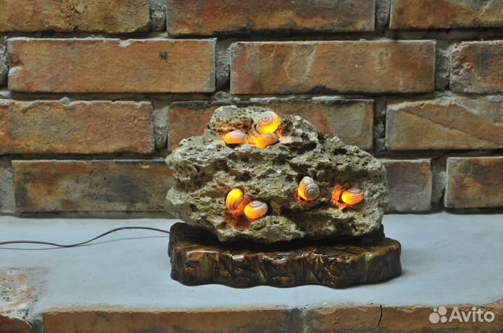 Оригинальные светильники и ночники из камня/дерева