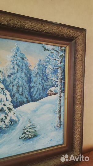 Картина маслом на холсте Зимний пейзаж