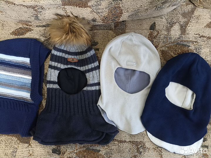 Шапка-шлем,шапочки зимние,деми,варежки.обмен