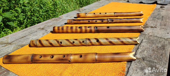 Флейта Сякухати ручной работы из бамбука