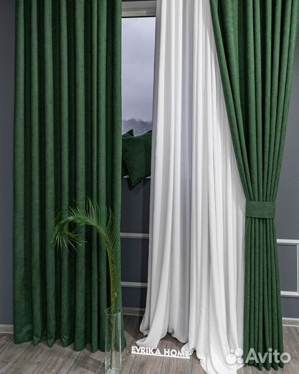 Шторы канвас эдем малахит новые пошив