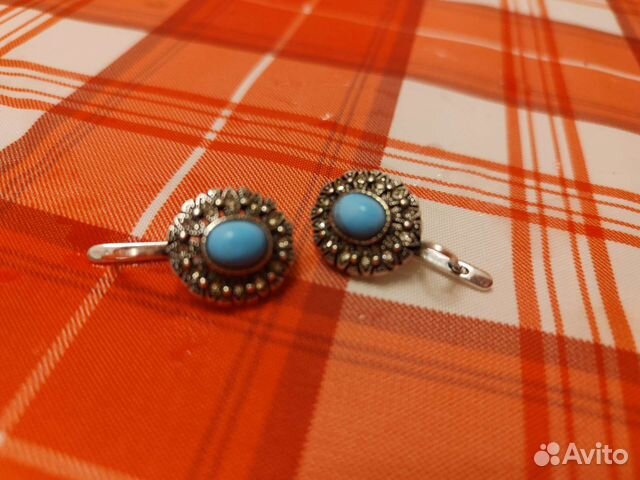 Серебряные серьги СССР винтаж