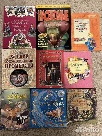 Очень много детской литературы, сказок, книги