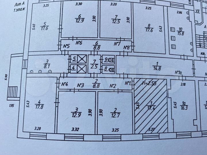 Комната 17,4 м² в 1-к., 1/5 эт.